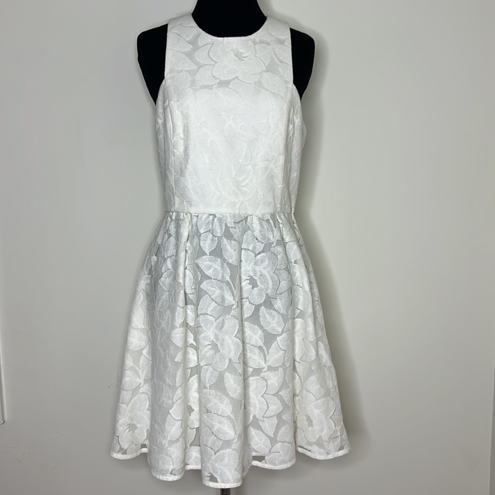 ANNIE GRIFFIN Lawson Floral Lace Dress in White 6
